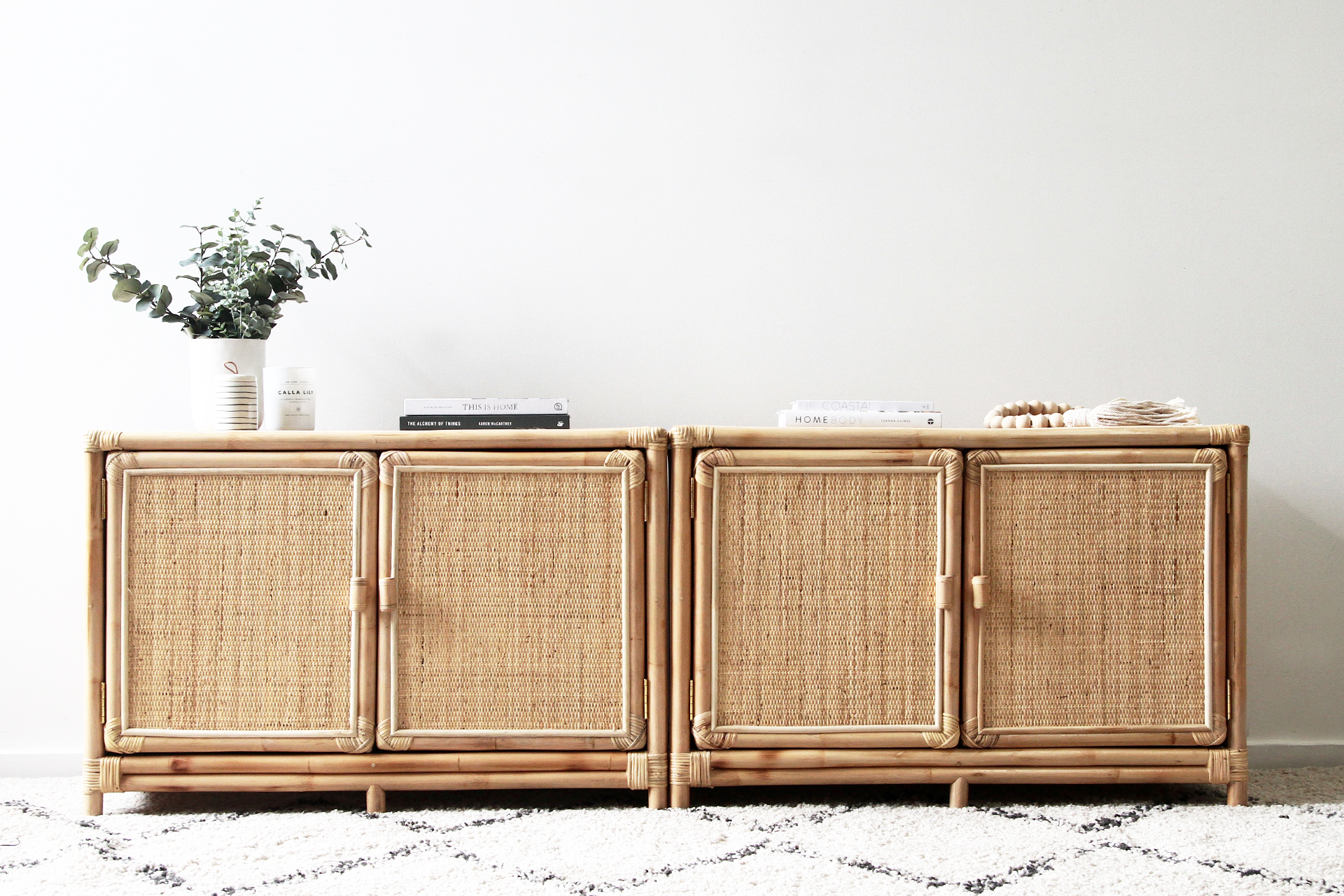 Rattan Cabinet Room Setting