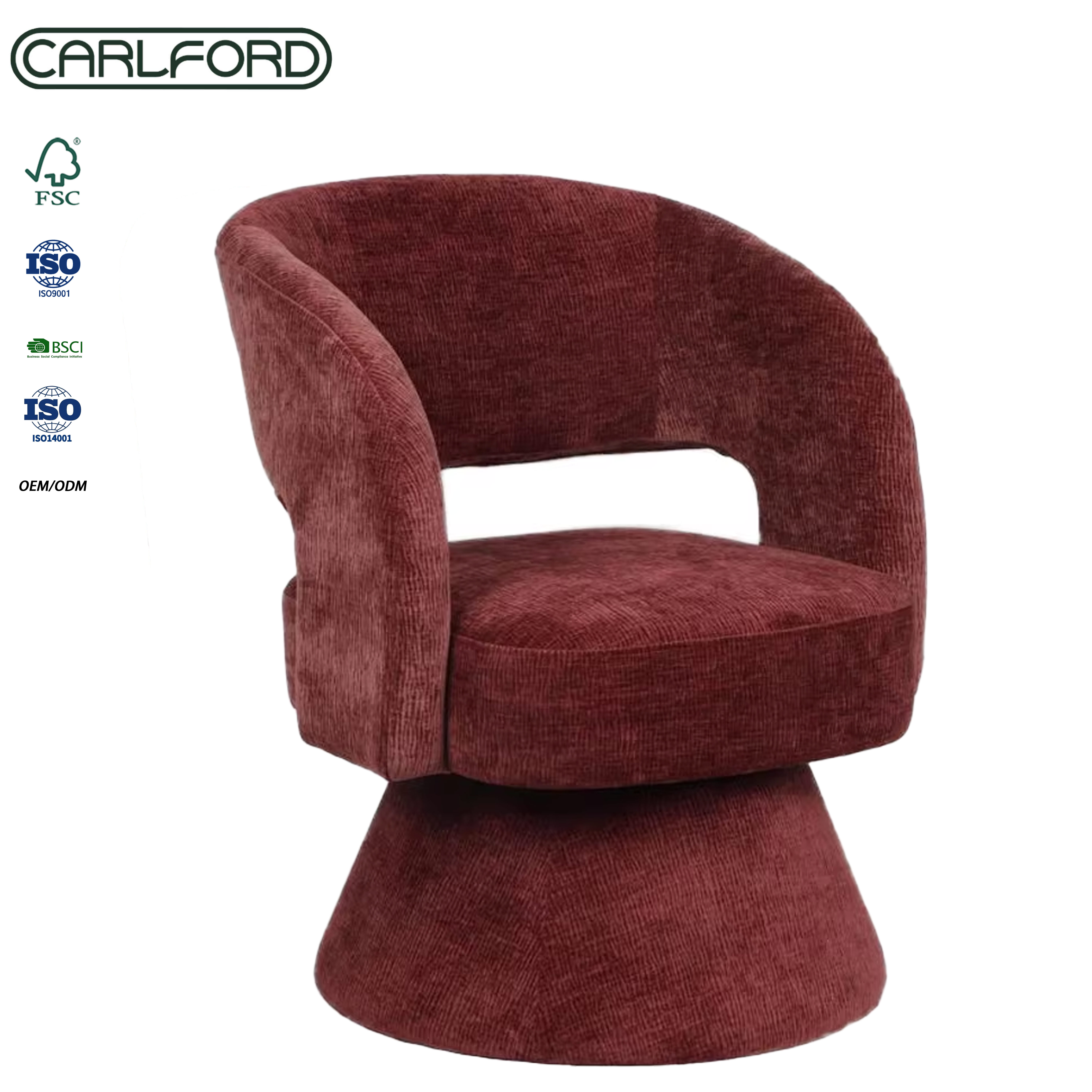 CARLFORD Modern Swivel Sillas Single Poltrona Accent Chairs Luxury Design Seating Hotel Sofa Chairs Living Room Armchair
