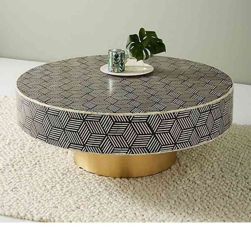 Round Stool Storage Ottoman Detail 2