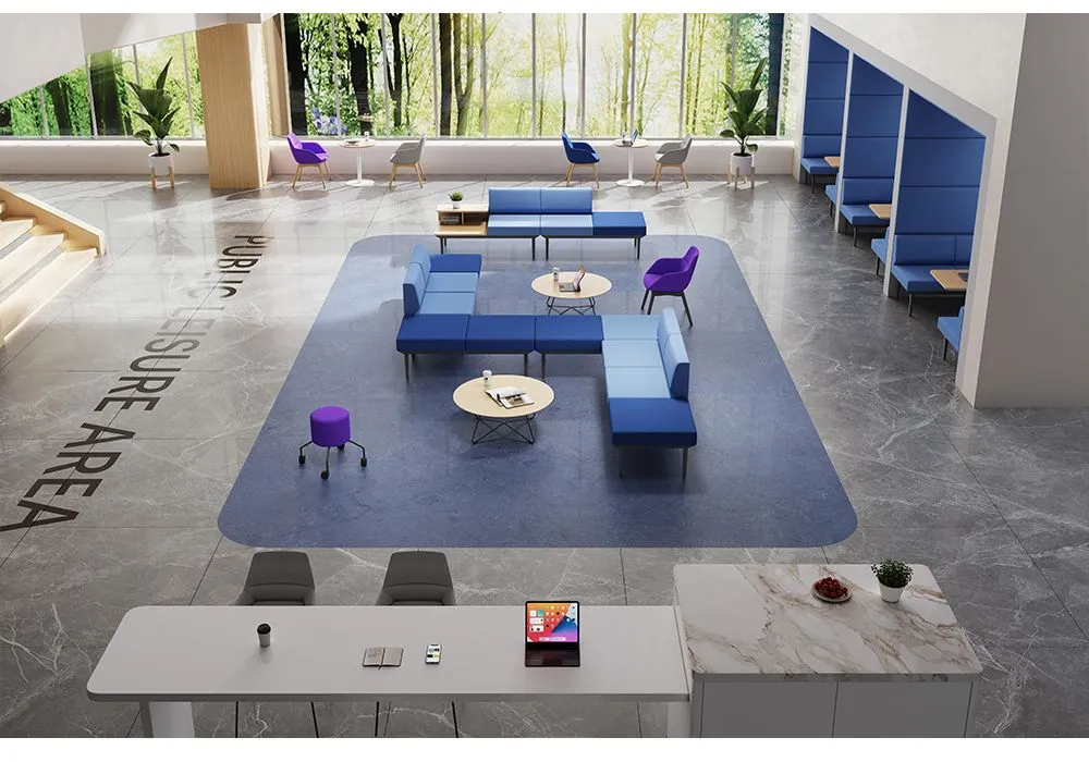 High Quality Commercial Furniture Reception Lounge Comfortable Corner Office Sofas Durable Sectional Fabric Sofa Set