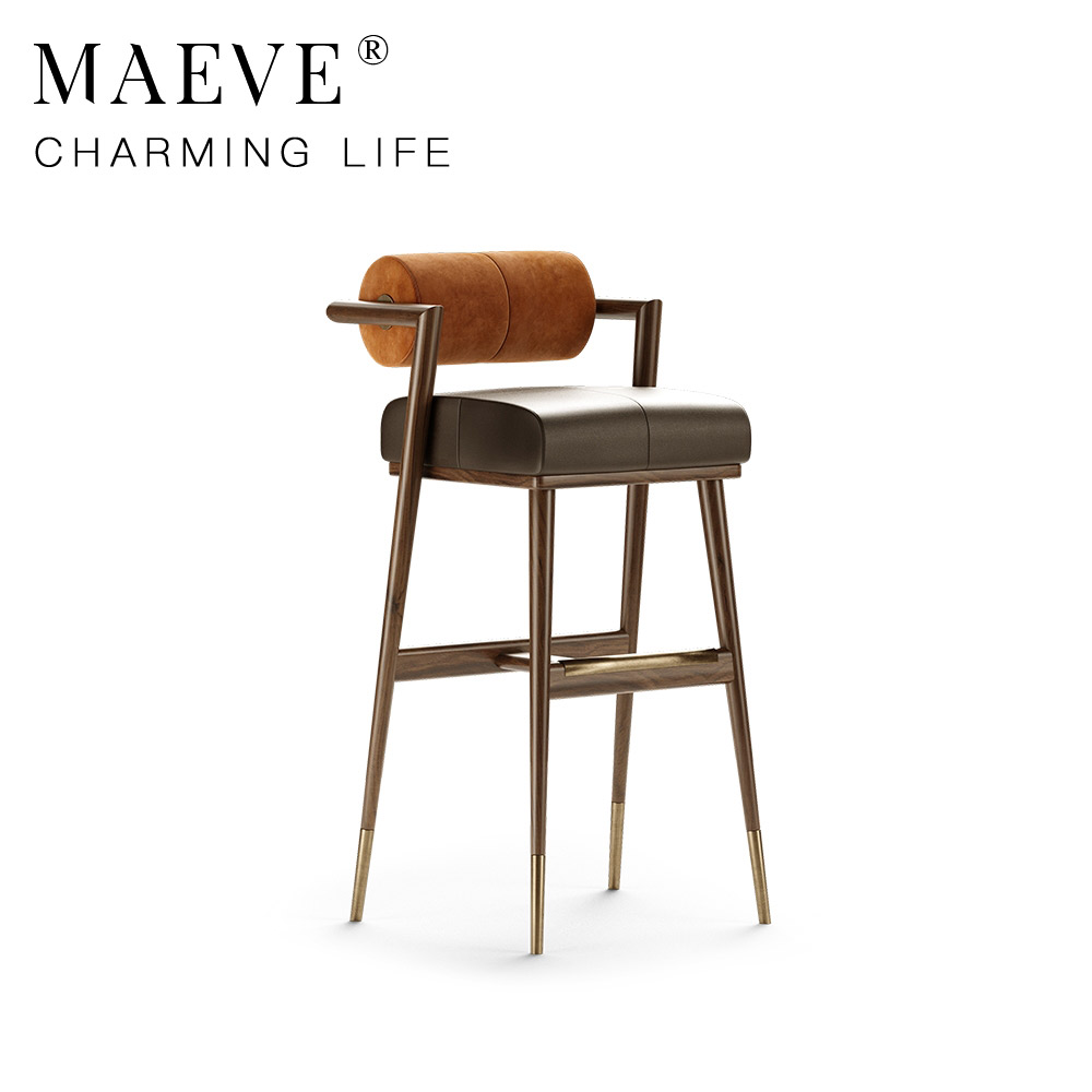Factory Direct Sale Lightweight Steel Golden Frame Bar Stool High Chairs