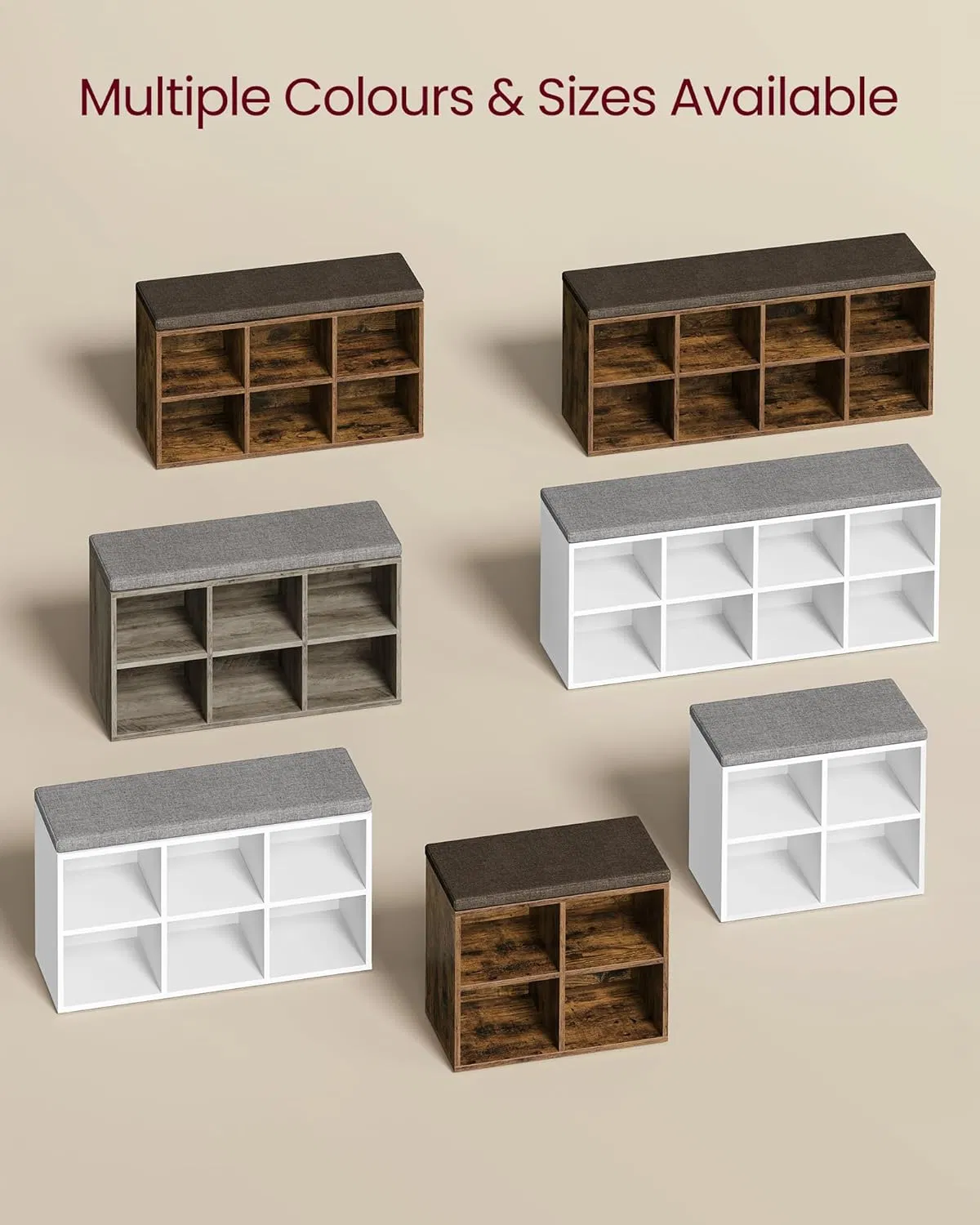 Eco-Friendly Storage Bench with Comfortable Cushion for Entryway