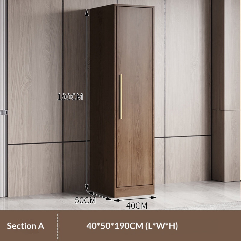 Modern Simple MDF Wooden Wardrobe Bedroom Storage Cabinet Small Apartment Economical Swing Door Armoire Furniture