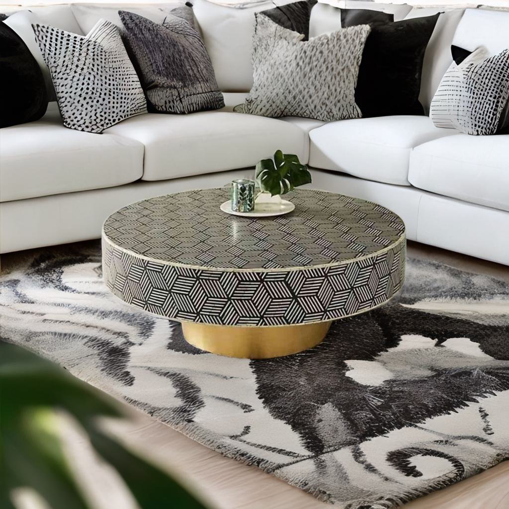 Round Stool Storage Ottoman Detail 6