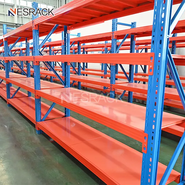 Assembled Iron White Longspan Light Duty Rack Industrial Metal Steel Warehouse Supermarket Boltless Storage Shelving for Book Food Display