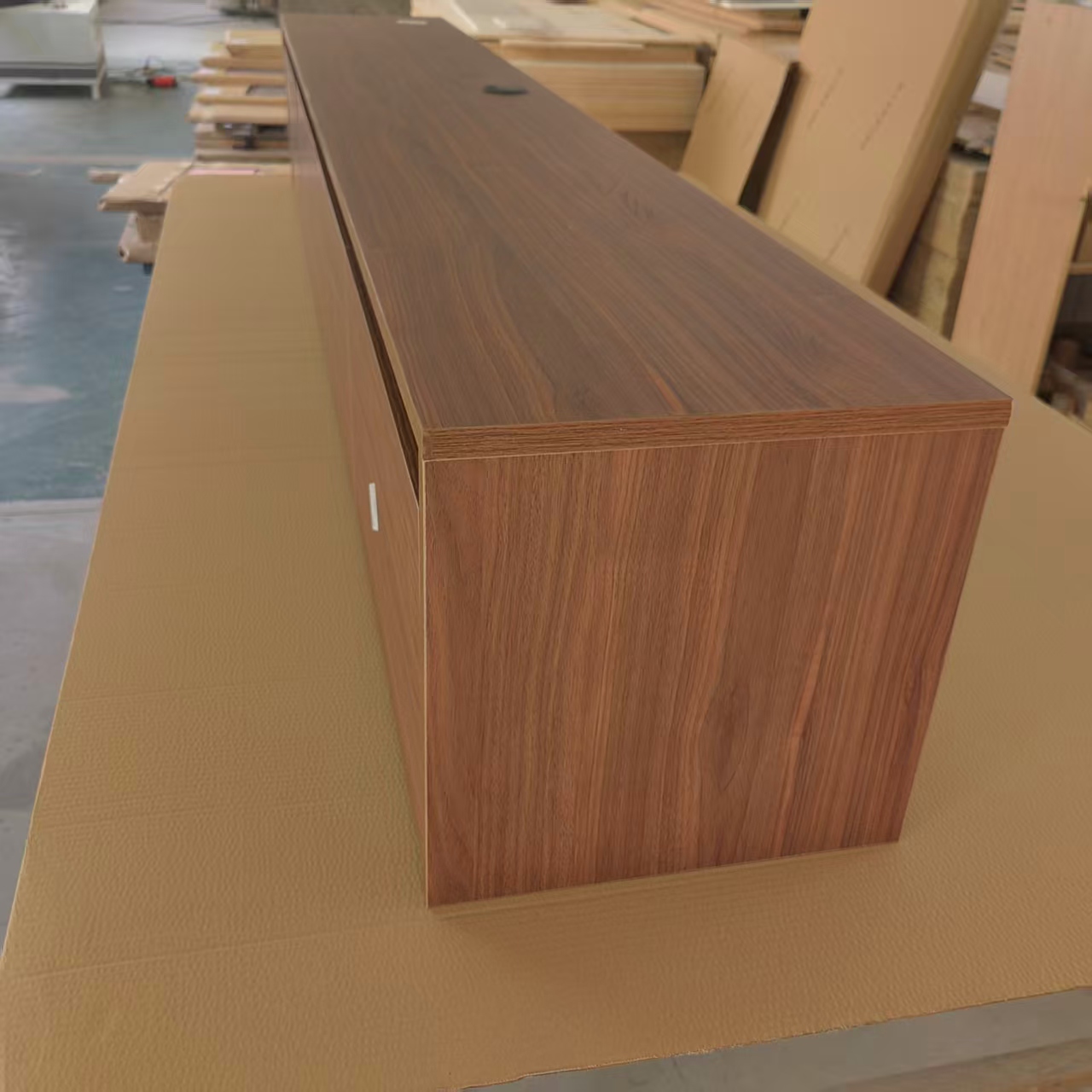 E0-grade Plywood Living Room TV Cabinet with Storage, Featuring 4 Drawers and Silent Closing