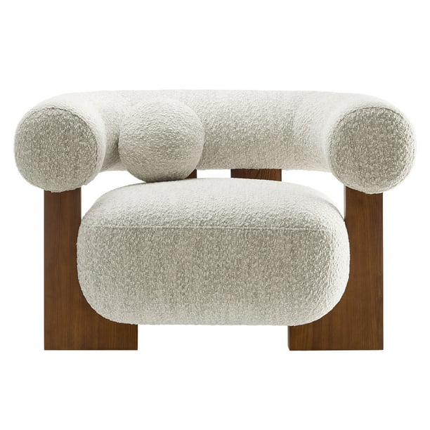 Modern Round Upholstered Armchairs Accent Chairs Single Sofa Chair For Living Room And Bedroom