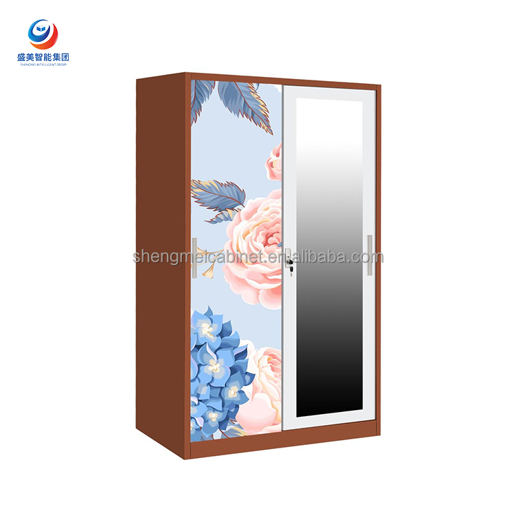 Freestanding Minimalist Large Capacity Steel Wardrobe Heavy Duty Metal Armoire 3 Shelves Waterproof Clothes Locker for Dorm