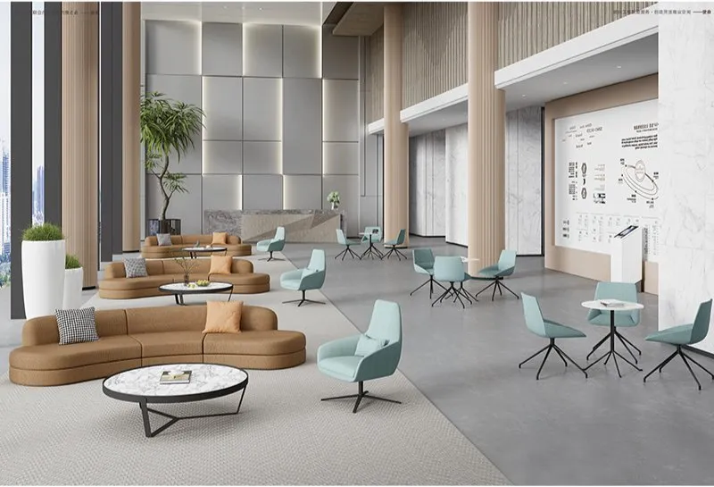 Modern Lobby Sectional Couch Fabric Restaurant Hotel Office Bar Waiting Area Sofa