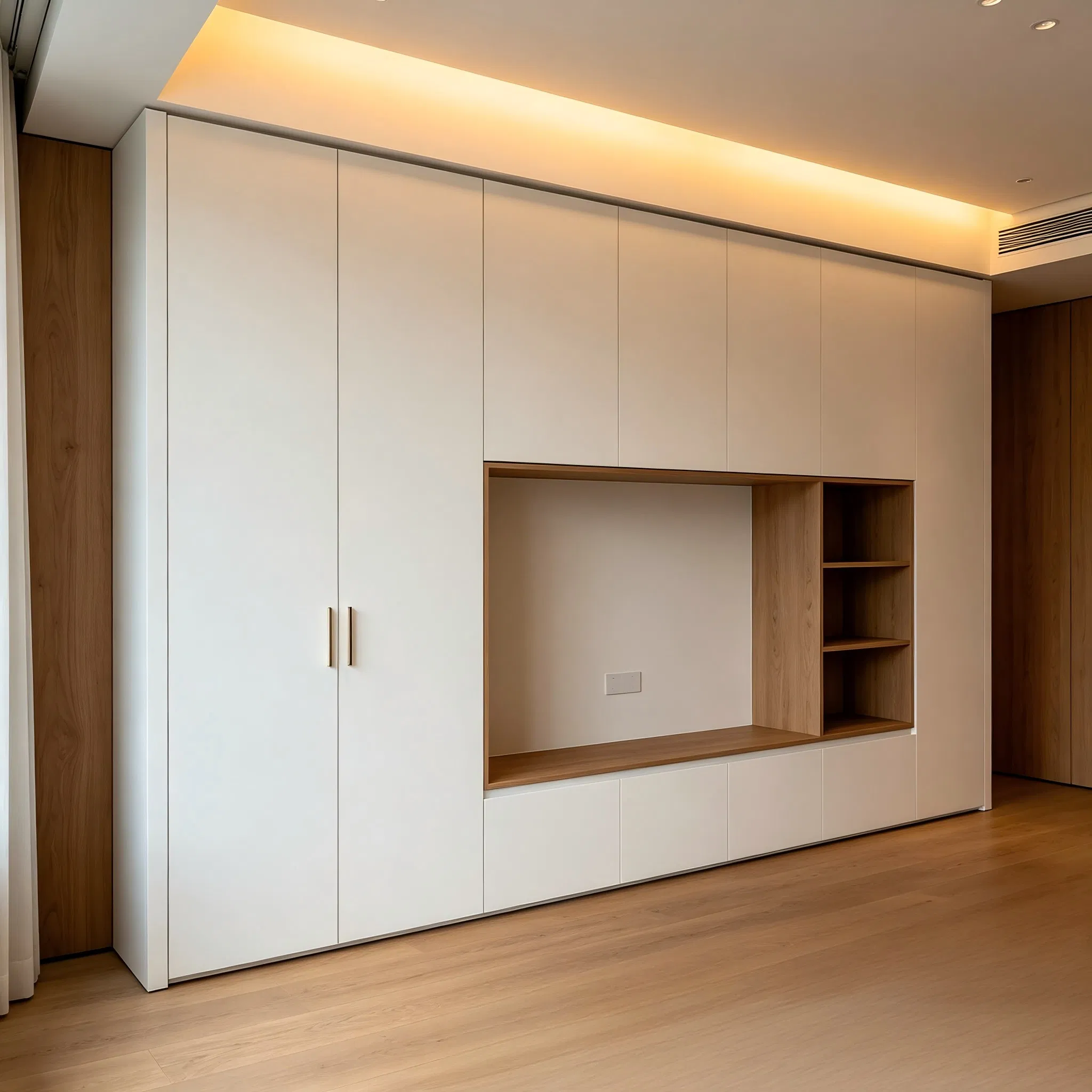 No / Drawer Slides Included Hinges LED Lighting Option Media Console