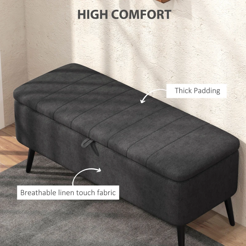 CARLFORD Hydraulic Lift Long Bench Shoe Stool Multi-Functional Soft Flannelette Ottoman for Home Porch Bedroom Hotel Storage