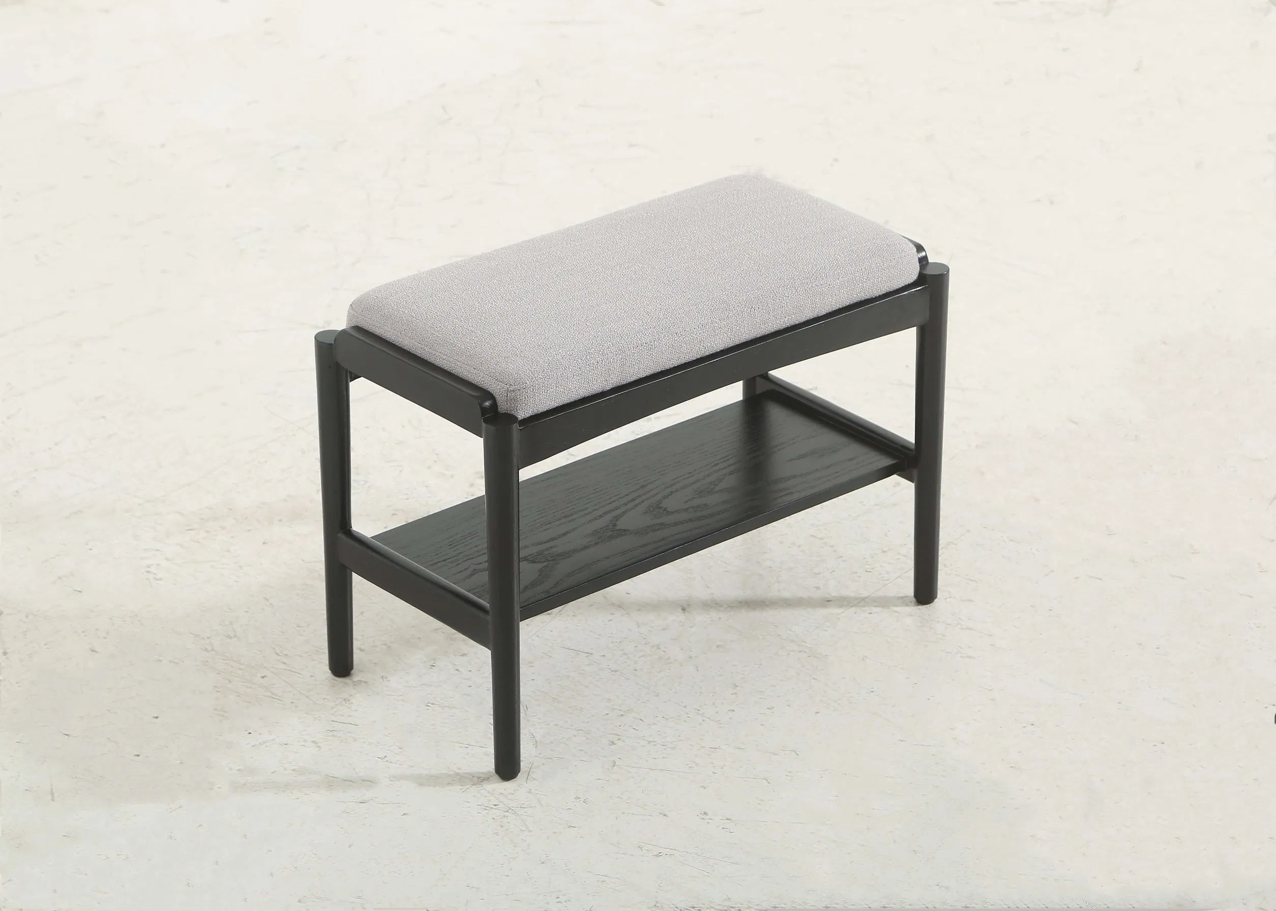 Hoe Rack Bench with Cushion Upholstered Padded Seat Storage Shelf Shoe Organizer Ideal for Entryway Bedroom Living Room Hallway