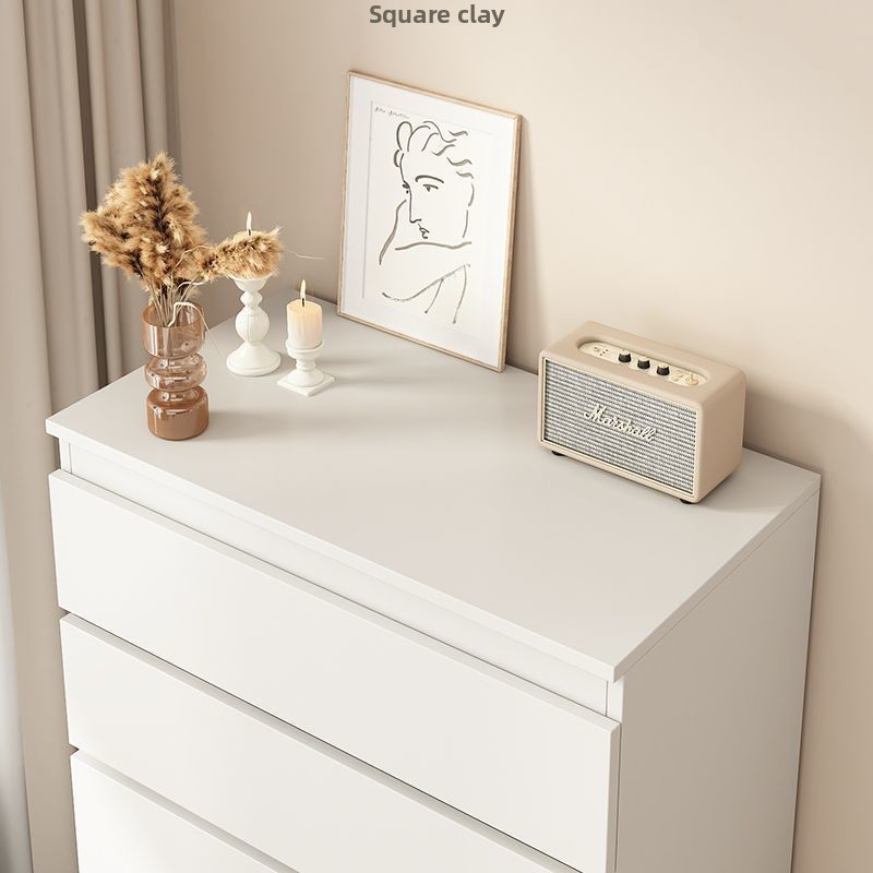 Simple Modern Utility Cabinet Dresser for Household StorageWide Chest of Drawers Nightstand with Wood Top Storage Tower Storage