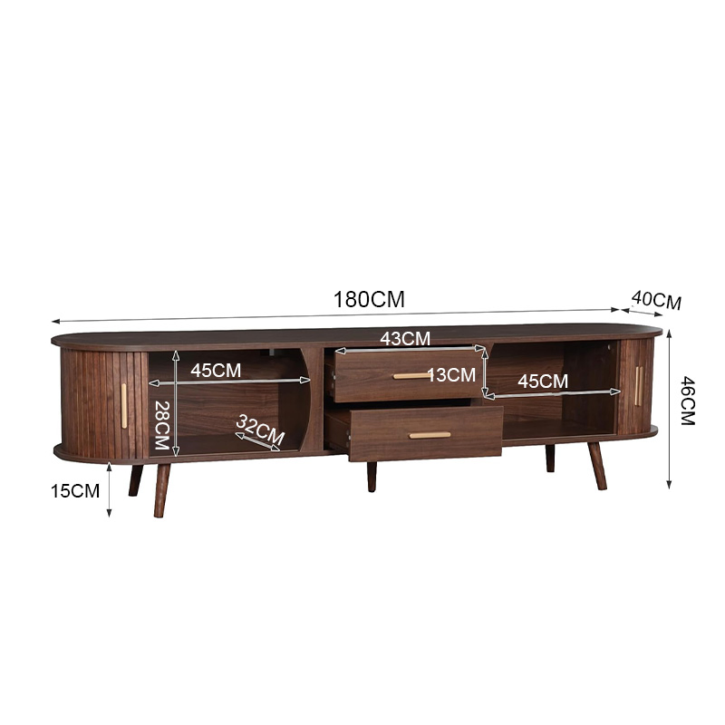 Medieval Walnut Media Entertainment Center, Media Console