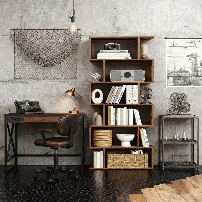 5-Tier Bookcase Tall Display Shelf Freestanding Storage Shelf Bookshelf for Home Office Living Room Bedroom Study