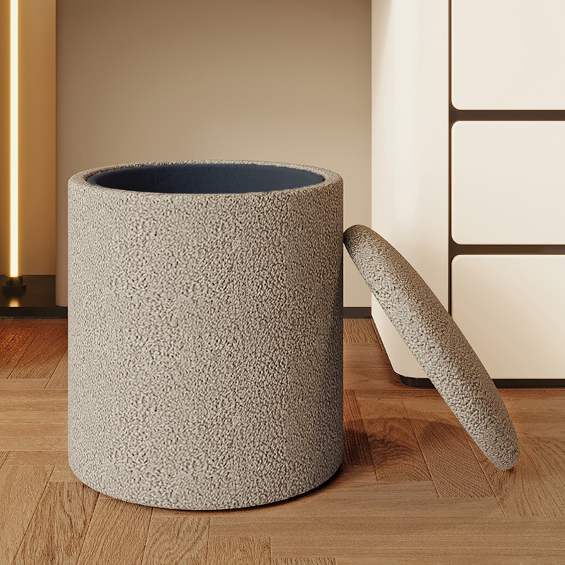 Upholstered Dressing Stool Storage Velvet Tufted Ottoman Makeup Stool Eco-Friendly Portable Solid Wood Frame European Modern