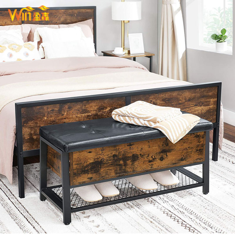 Multifunctional Storage Bench with Padded Seat, Shoe Rack &amp; Hidden Compartment for Entryway &amp; Living Room