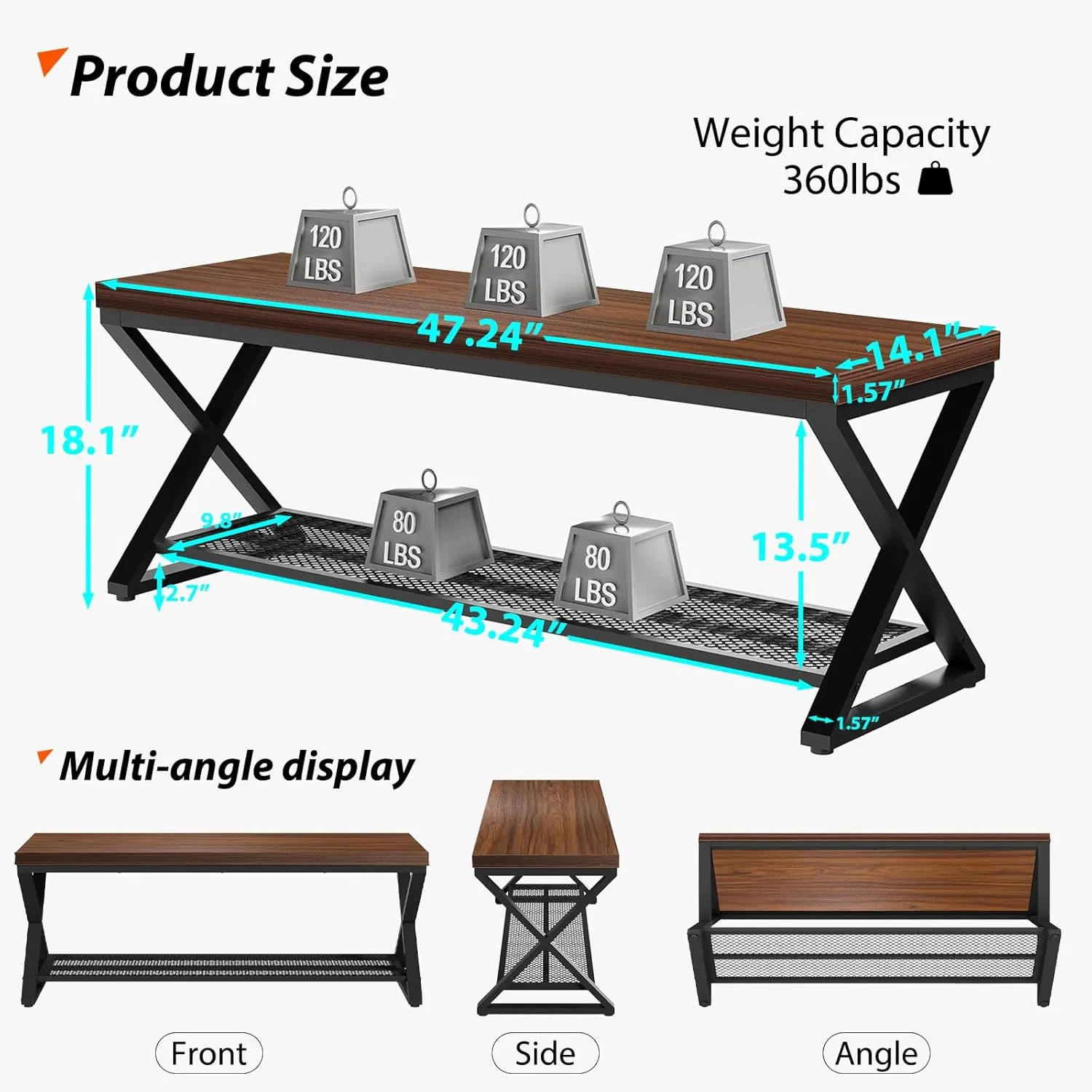 Multi-Functional Entryway Bench with Storage Shelf 1