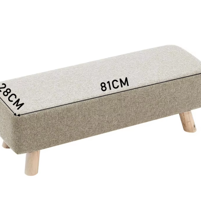 Modern Paper Fabric Ottoman Bench Stool With Removable Cover Long Pouf For Living Room Home Office &amp; Bedroom Use