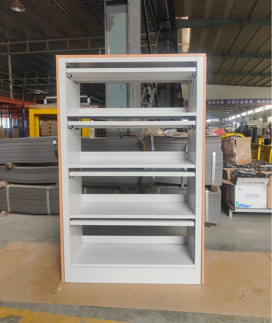 Display Stand Metal Newspaper Shelf Steel Book Storage Rack Side View