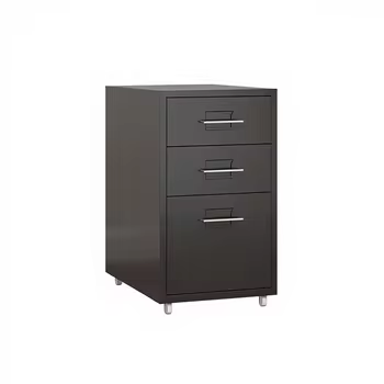 Space-Saving Modern 3-Drawer Dresser with Black Steel Construction Durable No Sagging No Tilting for Bedroom &amp; Warehouse Use