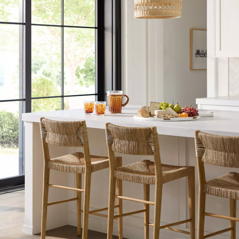 Modern American-style Solid Oak Handmade Bar Stool Dining Chair For Home Bar &amp; Restaurant Use