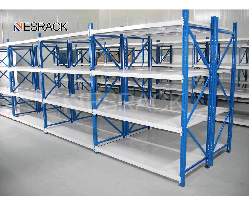 Assembled Iron White Longspan Light Duty Rack Industrial Metal Steel Warehouse Supermarket Boltless Storage Shelving for Book Food Display