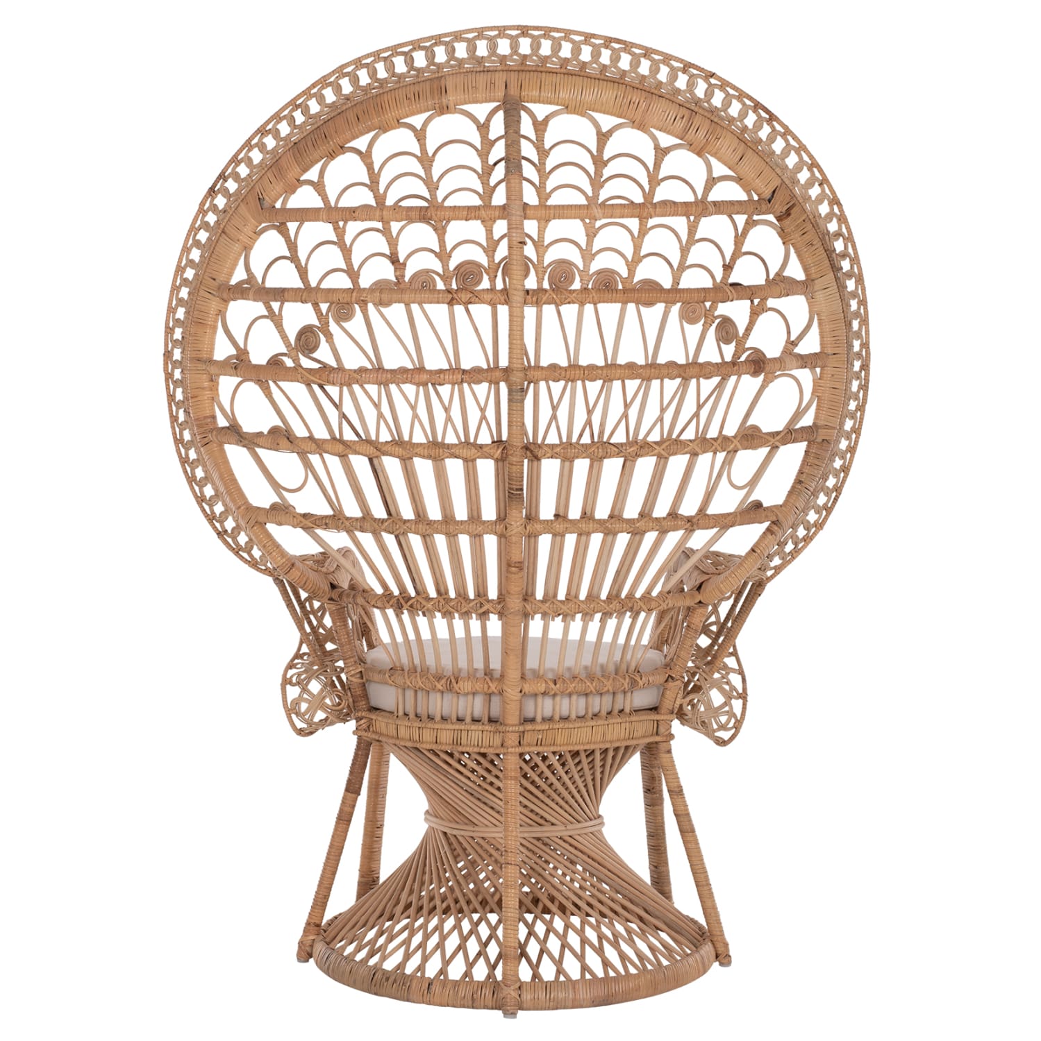 Handwoven Rattan Peacock Chair Elegant Bohemian Accent Chair for Home and Event Decor