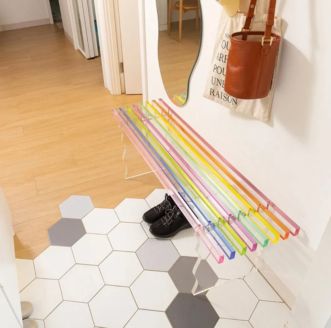 Acrylic Rainbow Stool Nordic Entryway Shoe Bench