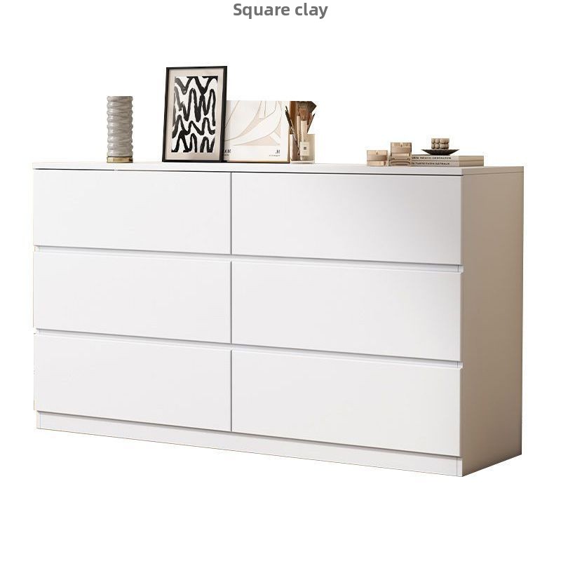 Simple Modern Utility Cabinet Dresser for Household StorageWide Chest of Drawers Nightstand with Wood Top Storage Tower Storage