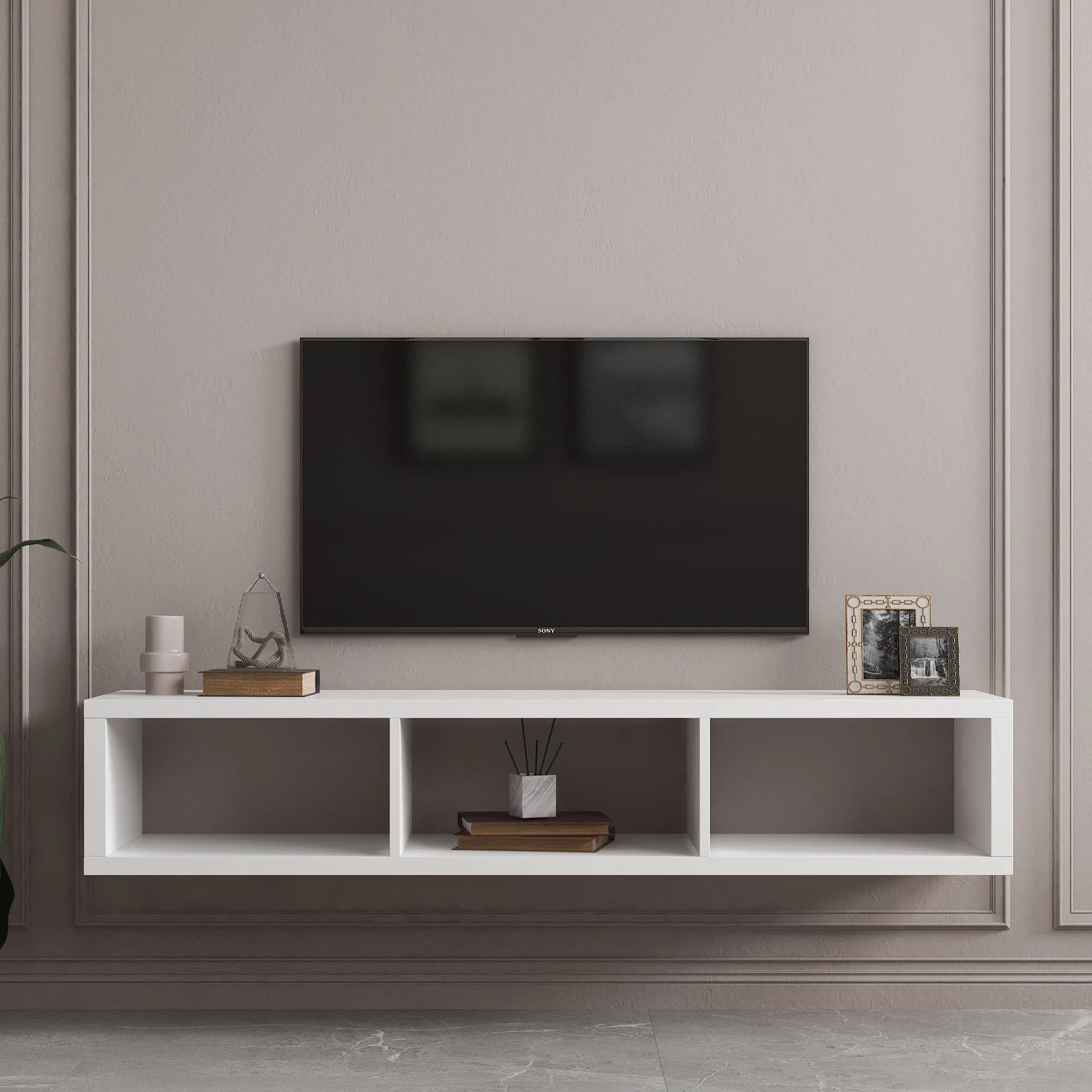 Modern Wall-Mounted TV Stand, New Model Media Console for Living Room