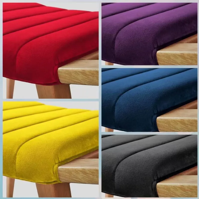 New Arrival Modern Upholstered Bedroom Ottoman Stool Entryway Stool Make up Chair Wooden Velvet Bench