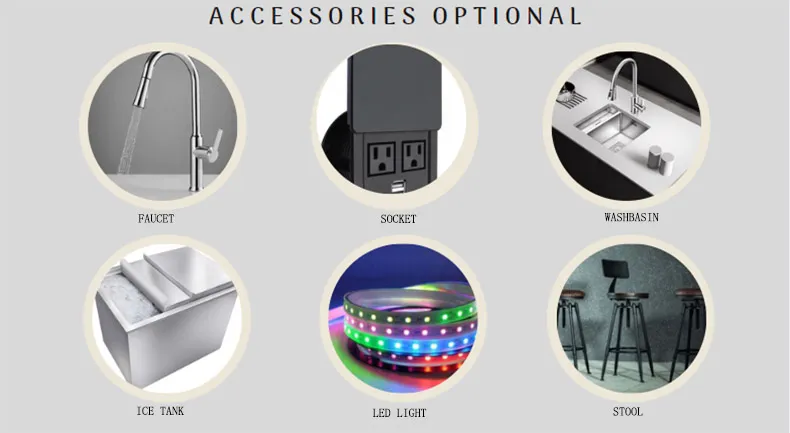 Customized Portable Hotel Restaurant Self Service Console LED Hot and Cold Buffet Equipment Counter Bar Table Design