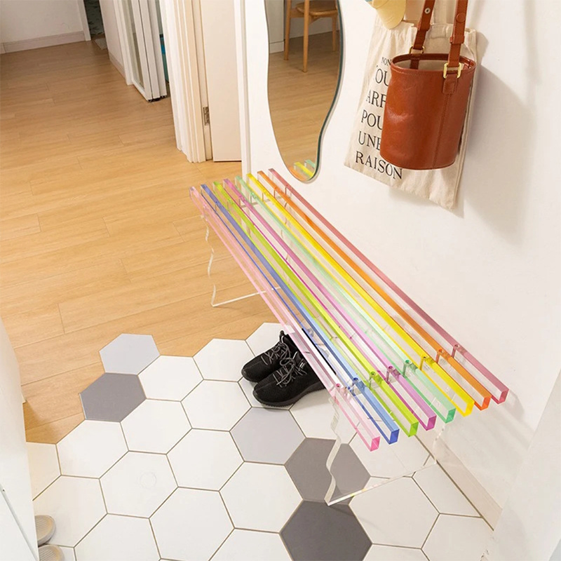Acrylic Rainbow Stool Nordic Entryway Shoe Bench