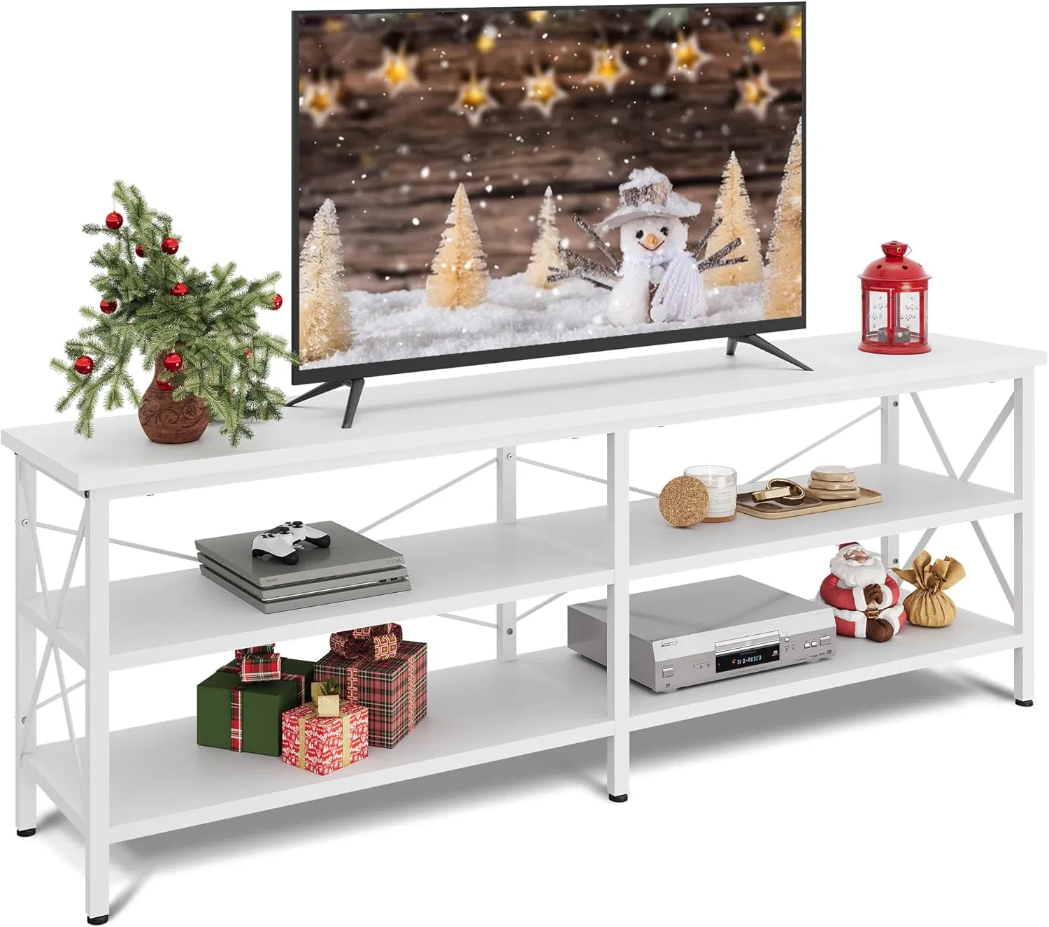 Home Entertainment Center TV Media Console with 3-Tier Storage Shelves