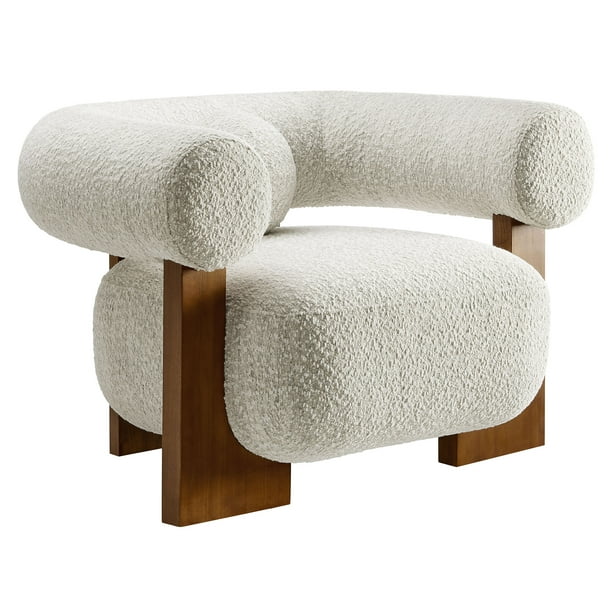 Modern Round Upholstered Armchairs Accent Chairs Single Sofa Chair For Living Room And Bedroom