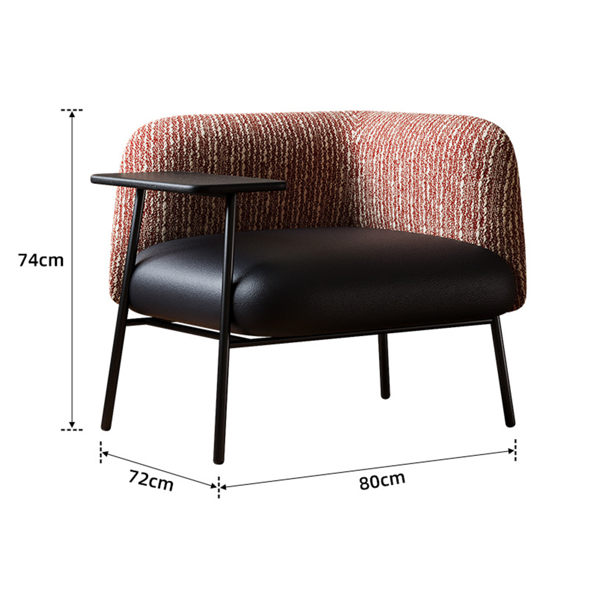 Modern Accent Armchair with Side Table for Bedroom &amp; Apartment Use Luxury Lounge Single-Person Chair