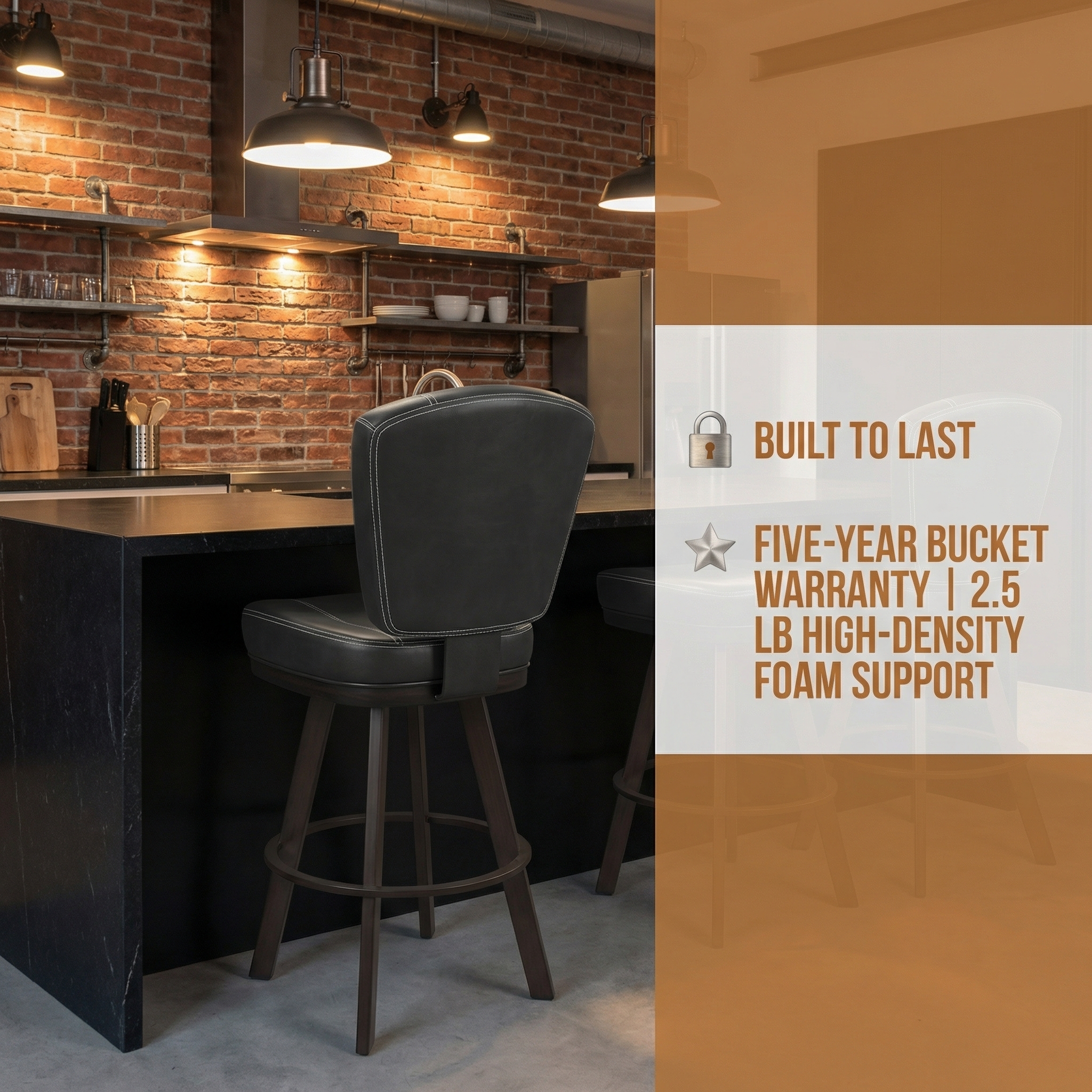Modern Heavy Duty Industrial Leather Bar Stools Commercial Pub Chairs Fully Welded Steel Frame Flex Back Support for Hotel Gym