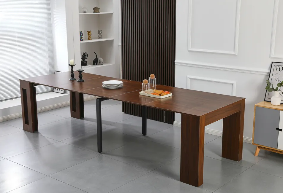Modern Simple Design Wooden Table and Chair Set Nordic 10-12 Seat Restaurant Luxury Dining Table Office Conference Console Table