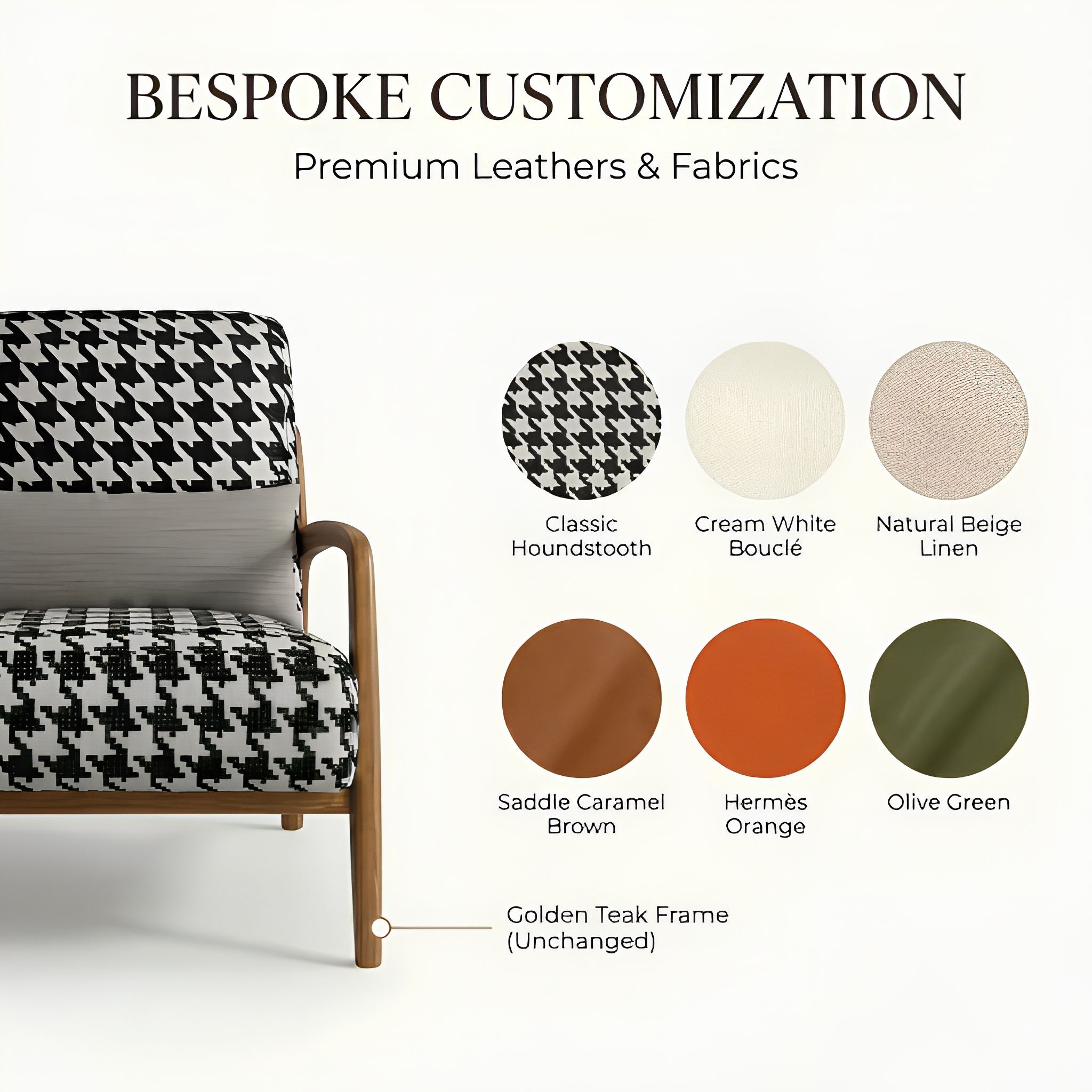 Mid-Century Modern Retro Accent Chair Solid Wood Lounge Chair with Soft Cushion for Living Room &amp; Hotel