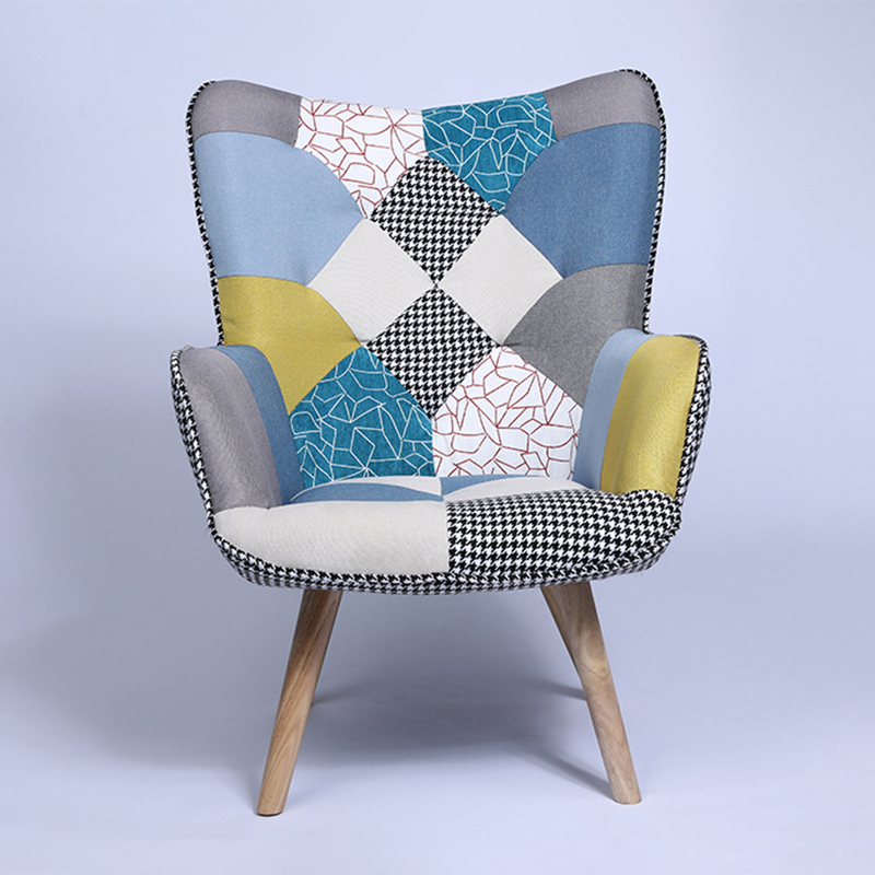 Li&amp;Sung 20016 Modern Design Factory Wholesale Living Room Linen Tufted Fabric Accent Leisure Chair Stool Bedroom Hotel Use