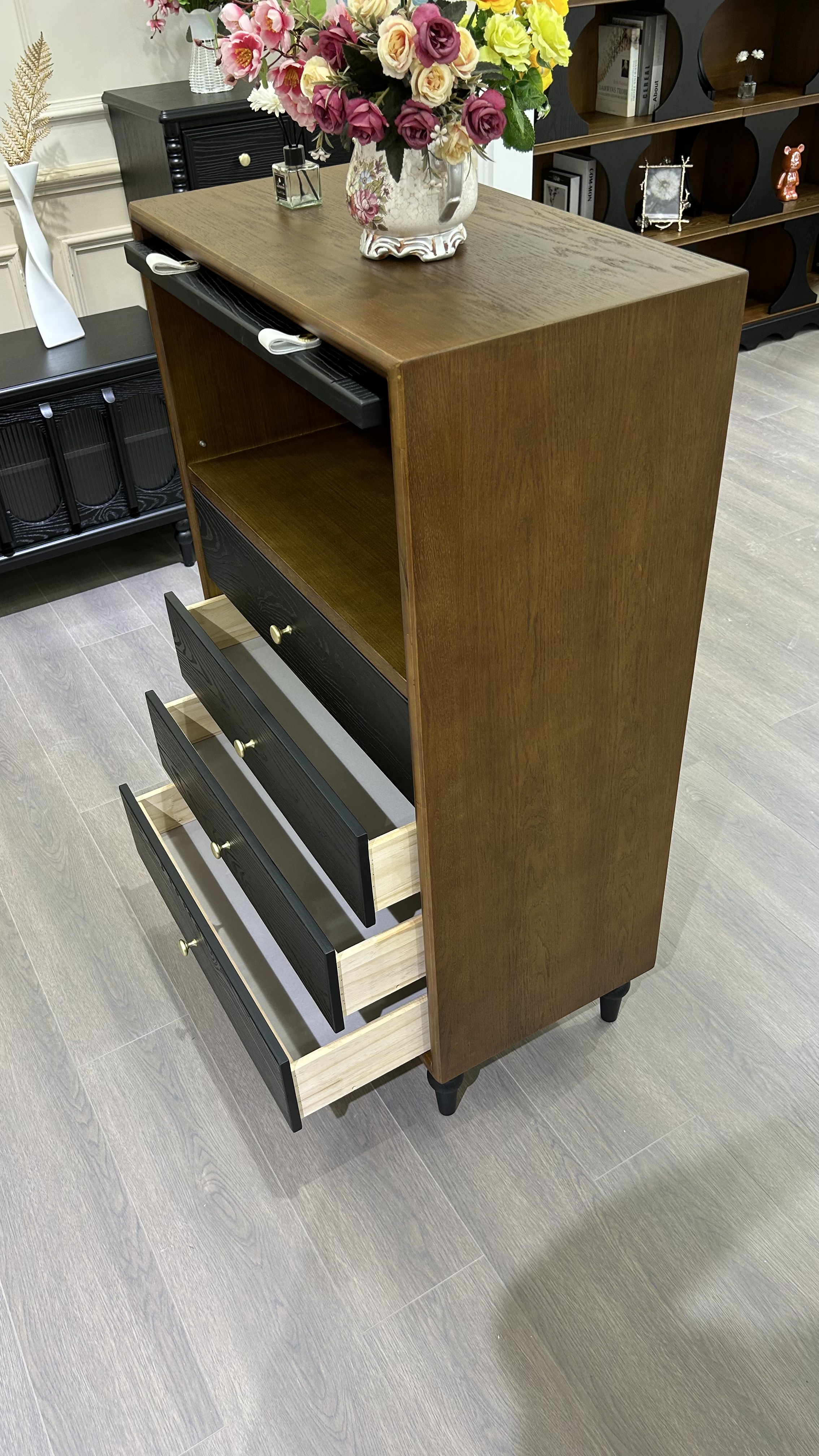 Solid Colorful Wood Dresser Versatile Storage Cabinet for Bedroom &amp; Entryway General Use Home Furniture Living Room Furniture