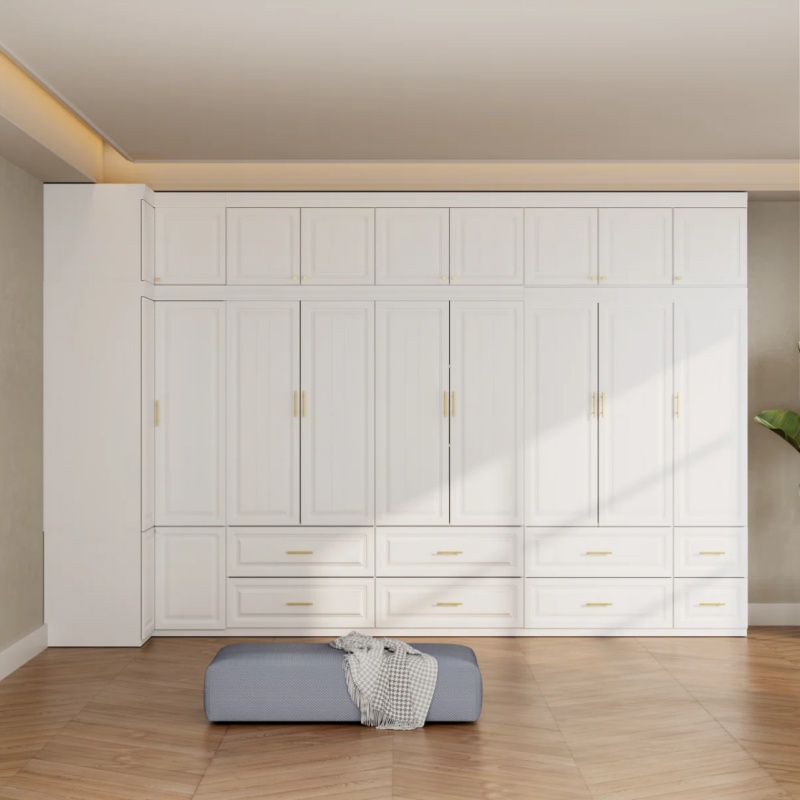 Customised Full-length Mirror For Modern Bedroom Wardrobes 3-in-1 Storage And Dressing Unit Custom Furniture Supplier