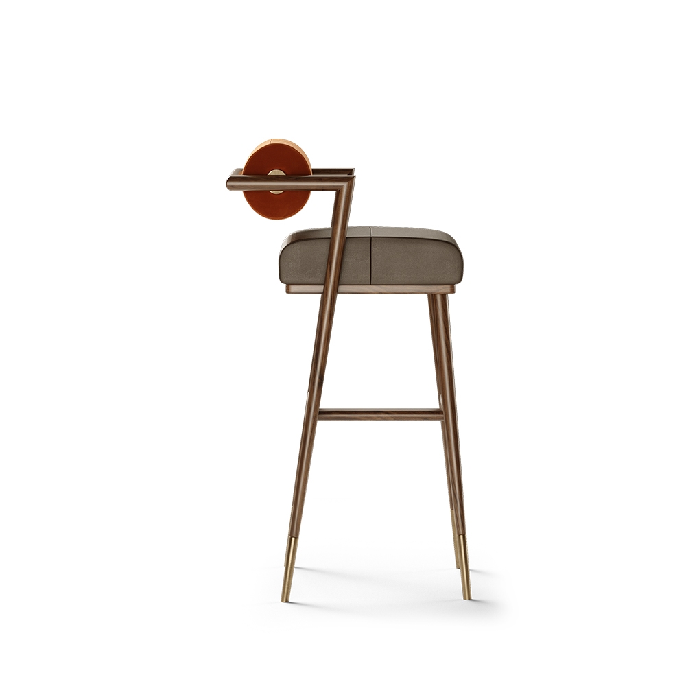 Factory Direct Sale Lightweight Steel Golden Frame Bar Stool High Chairs