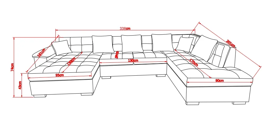 Customizable Home Furniture Living Room Comfortable U Shape Modular Sectional Sofa