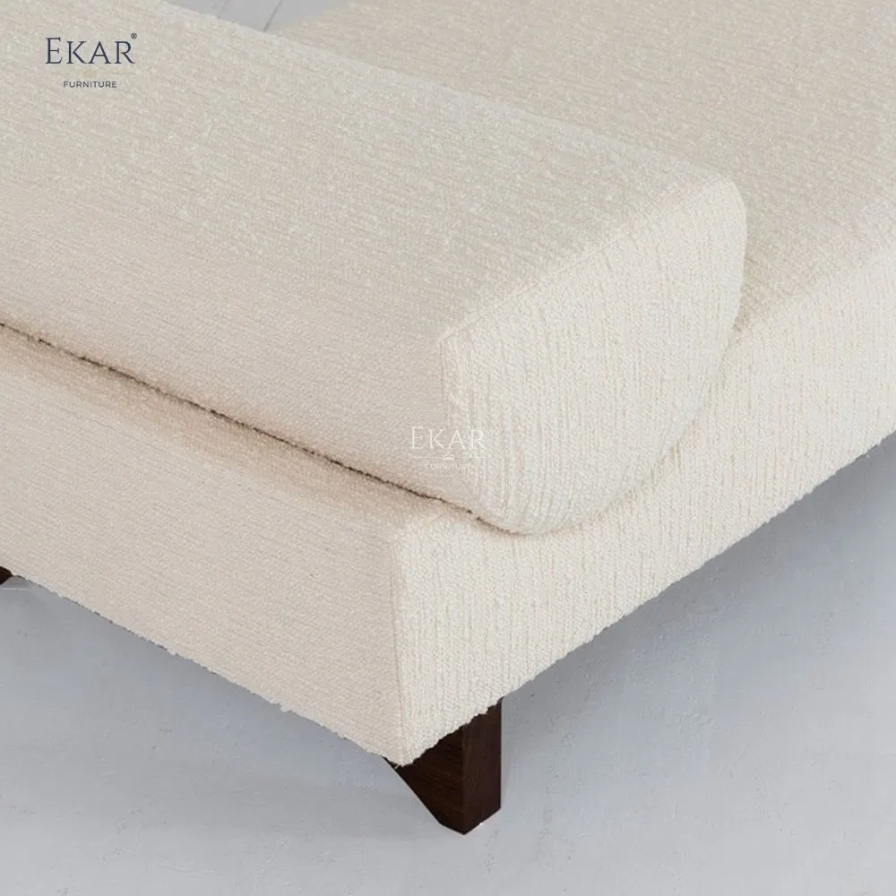 Customizable Upholstered Bed Bench Soft Fabric End-of-Bed Stool with Solid Wood Legs for Bedroom, Living Room &amp; Entryway