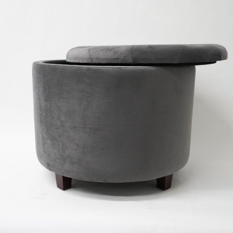 Factory Custom Wholesale Living Room Round Velvet Ottoman Pouf Stool Foot Rest Space Saving Home Furniture