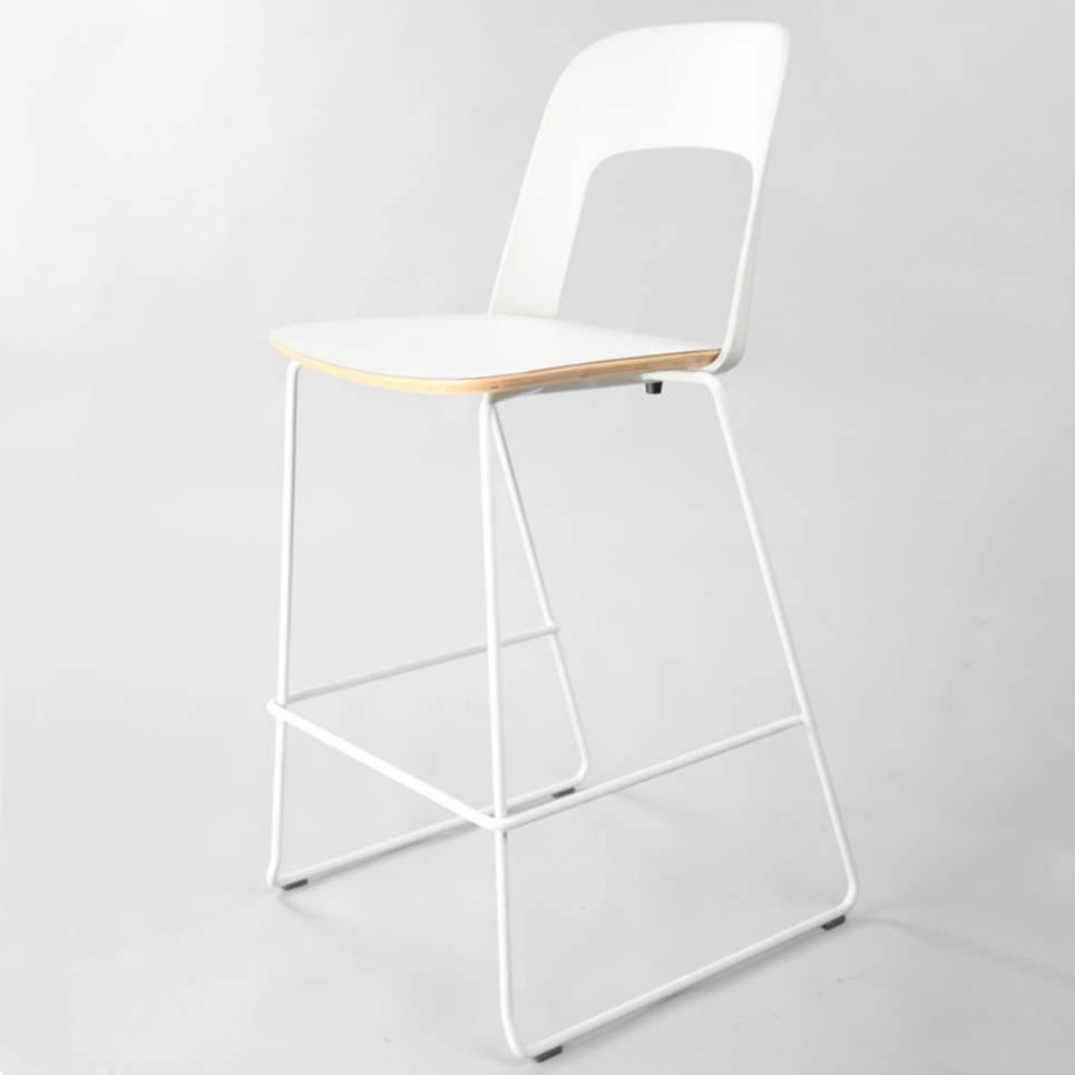 New Design Scandinavian Steel Stackable Bentwood High Barstool-Eco-Friendly Durable &amp; Strong for Home Bar Living Room Hotel Use