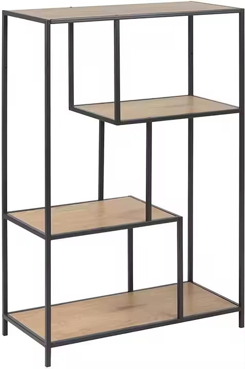 Bookshelf Book Shelves with Metal Frames Wood Shelves Organizer Display Rack