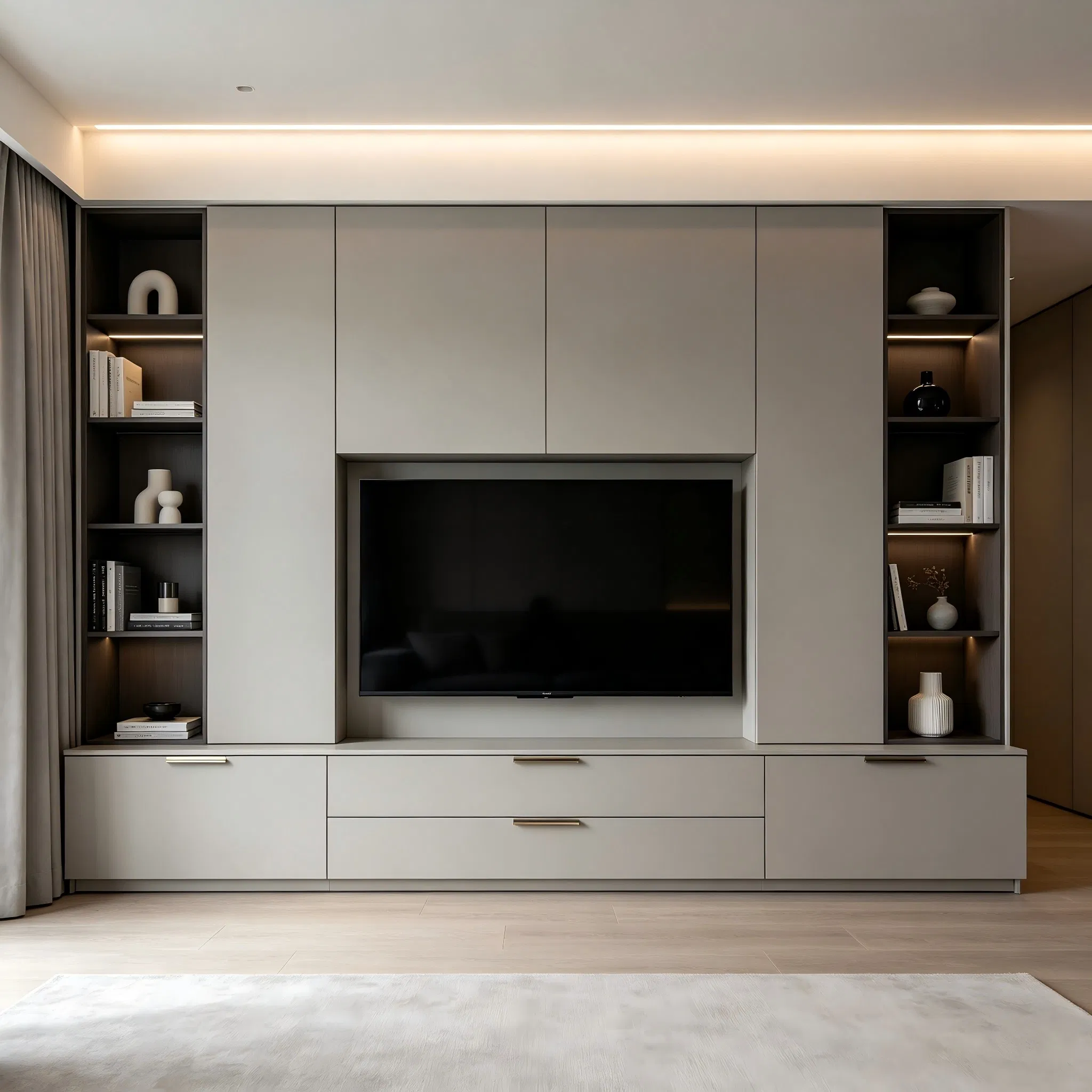 Anbangni / OEM Brand Available Wall Mounted Installation Wood Media Console